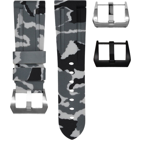 Snow Camouflage Rubber Strap 24mm-Timepiece360