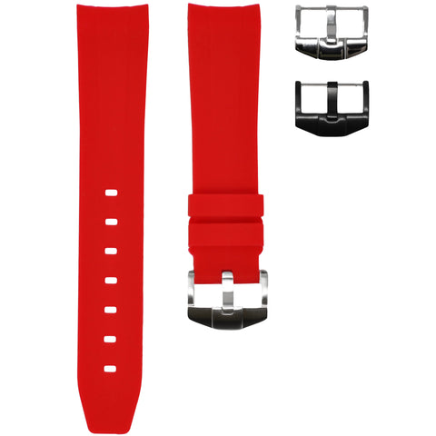 Red Rubber Strap 20mm-Timepiece360