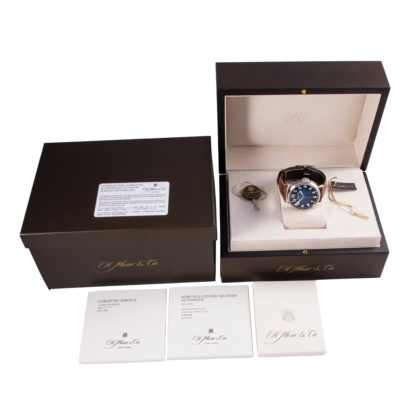 H. Moser & Cie Heritage Centre Seconds 8200-1201 full set | Timepiece360