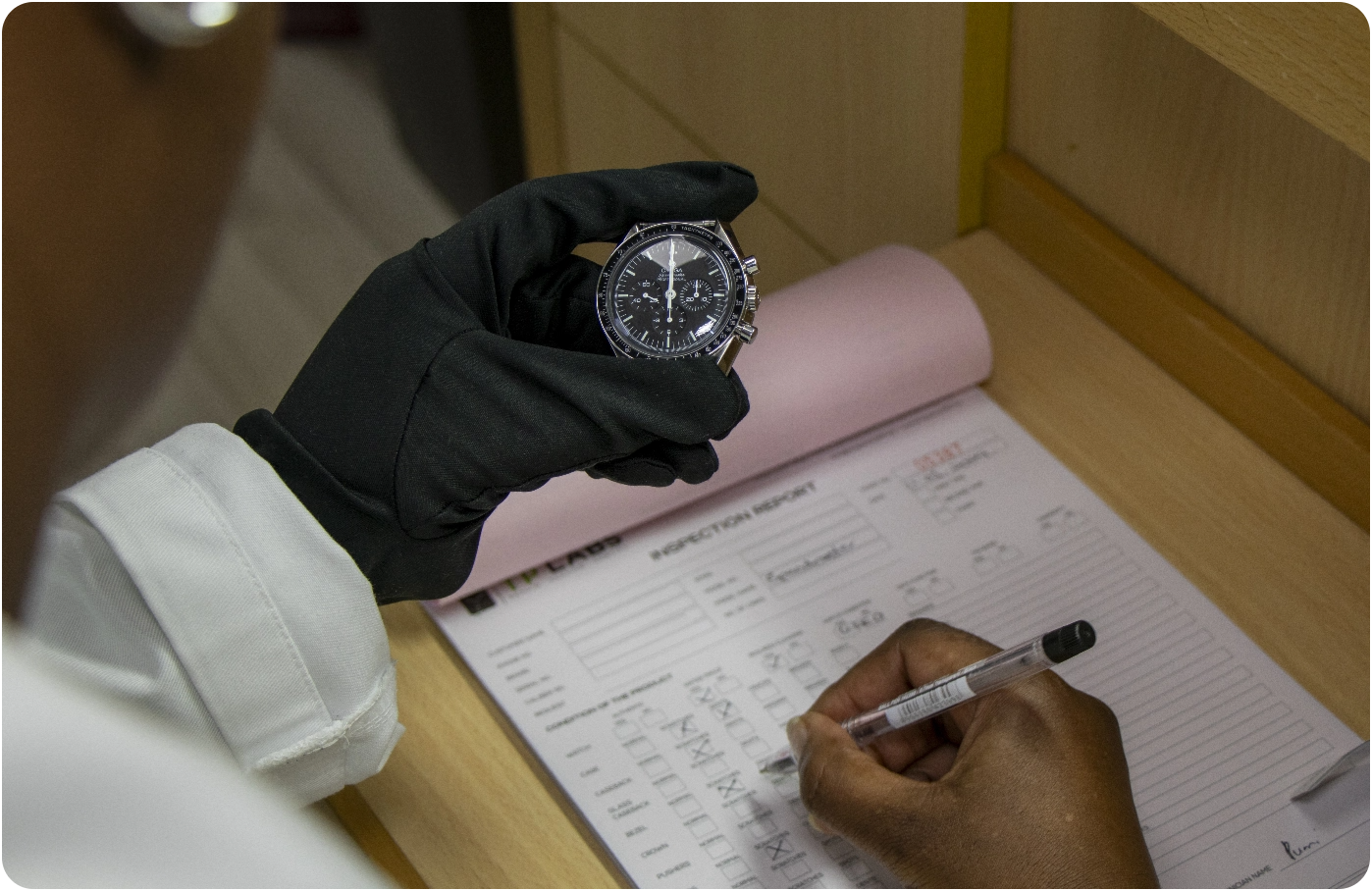 Technician documenting inspection
