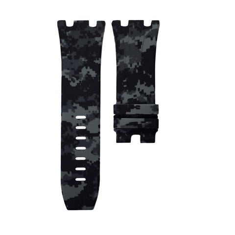 Graphite Digital Camouflage Rubber Strap 44mm-Timepiece360