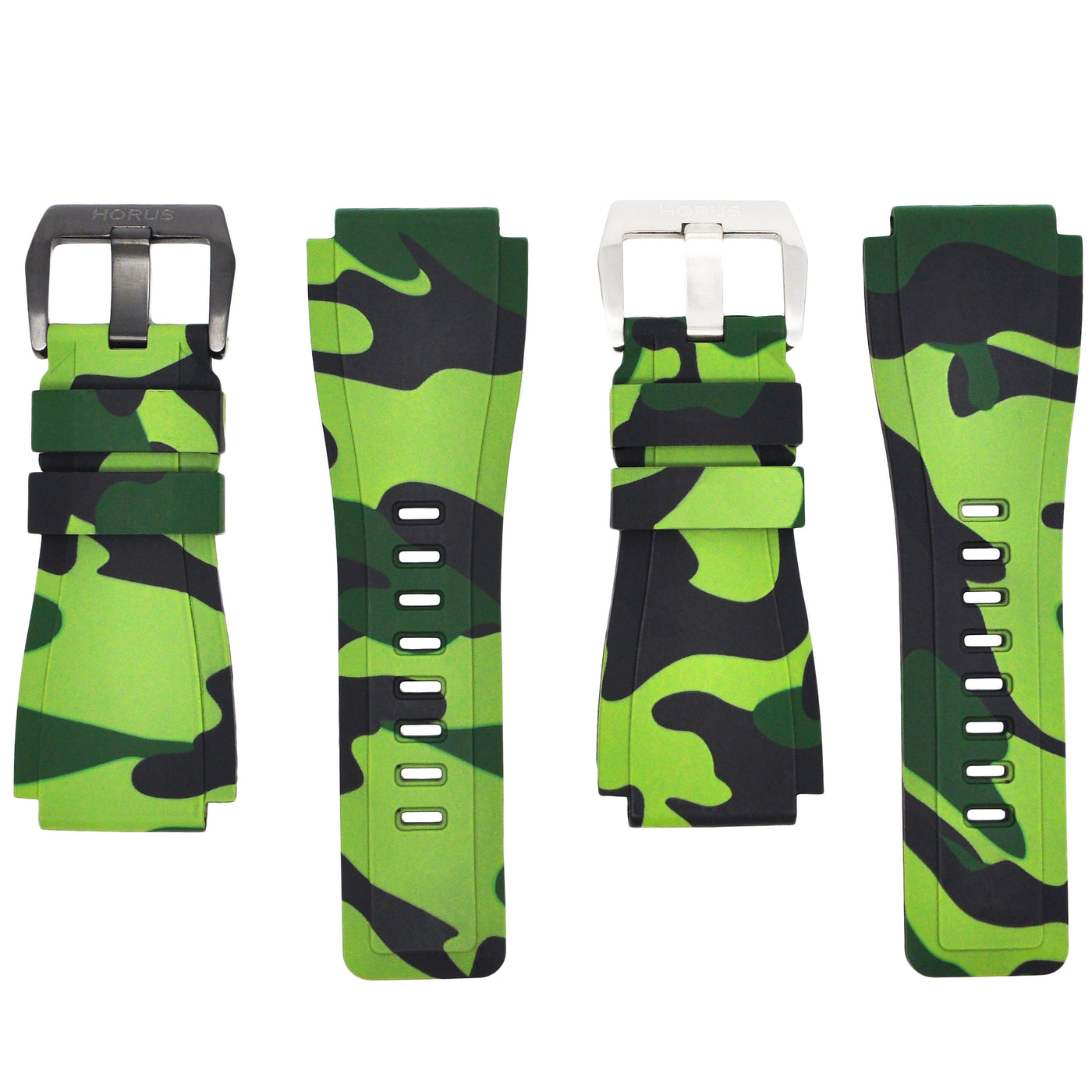 Green Camouflage Rubber Strap-Timepiece360