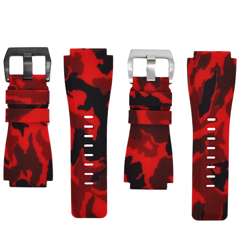 Red Camouflage Rubber Strap-Timepiece360