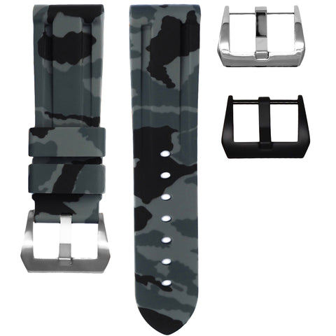 Graphite Camouflage Rubber Strap 26mm-Timepiece360