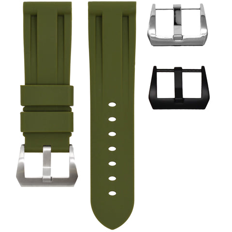 Olive Rubber Strap 22mm-Timepiece360