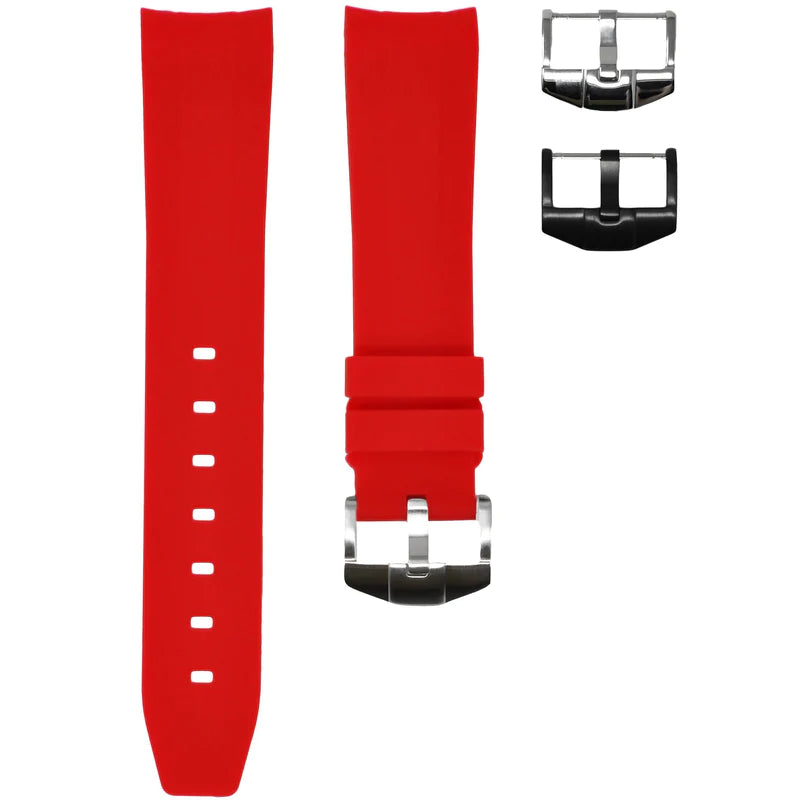 Red 21mm Curved End-Timepiece360