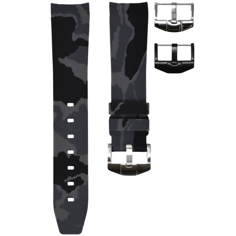 Graphite Camouflage Rubber Strap 20mm-Timepiece360