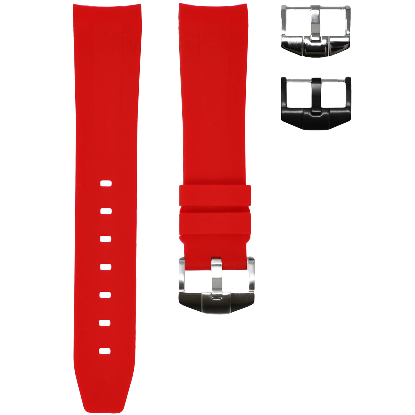 Red Rubber Strap 20mm-Timepiece360