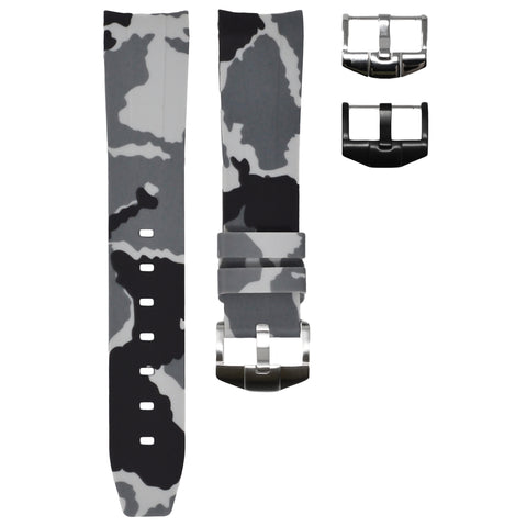 Snow Camouflage Rubber Strap 20mm-Timepiece360